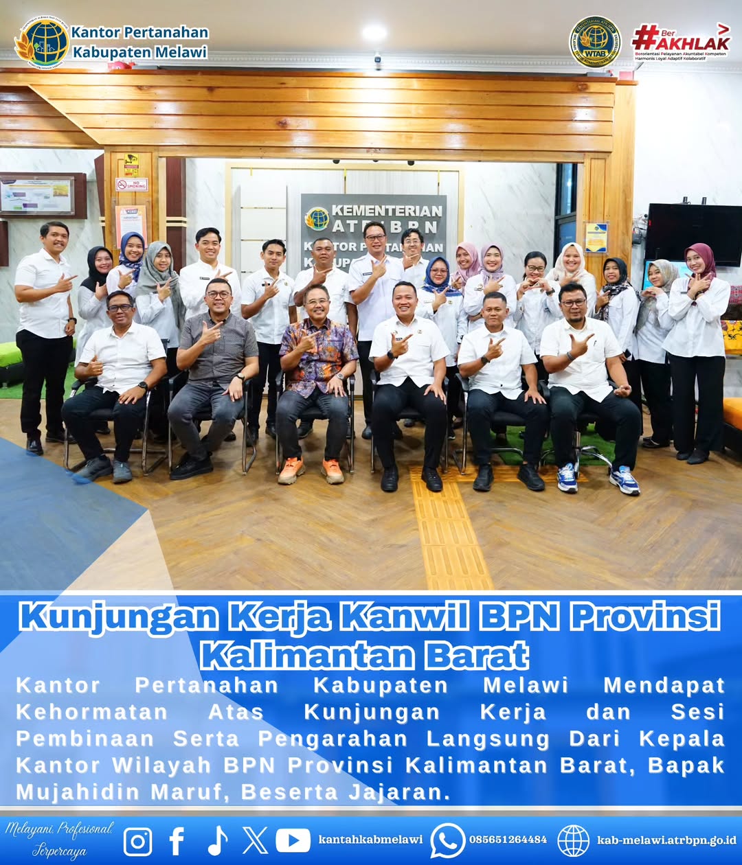 Kakanwil BPN Kalbar Beri Pembinaan Langsung di Kantor Pertanahan Melawi