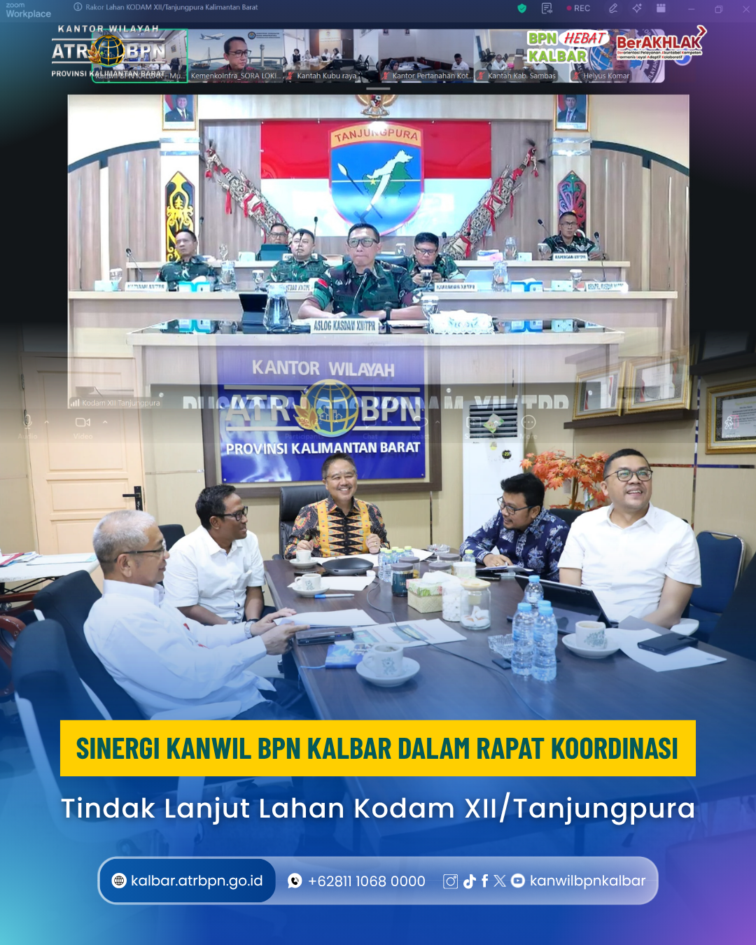 Kanwil BPN Kalbar Bahas Tindak Lanjut Lahan Kodam XII/Tanjungpura