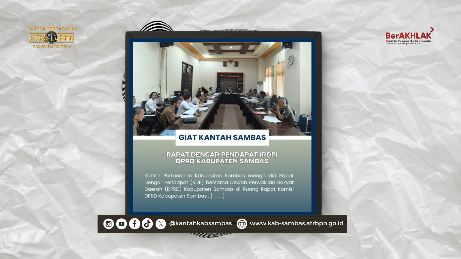 Rapat Dengar Pendapat (RDP) bersama DPRD Kabupaten Sambas