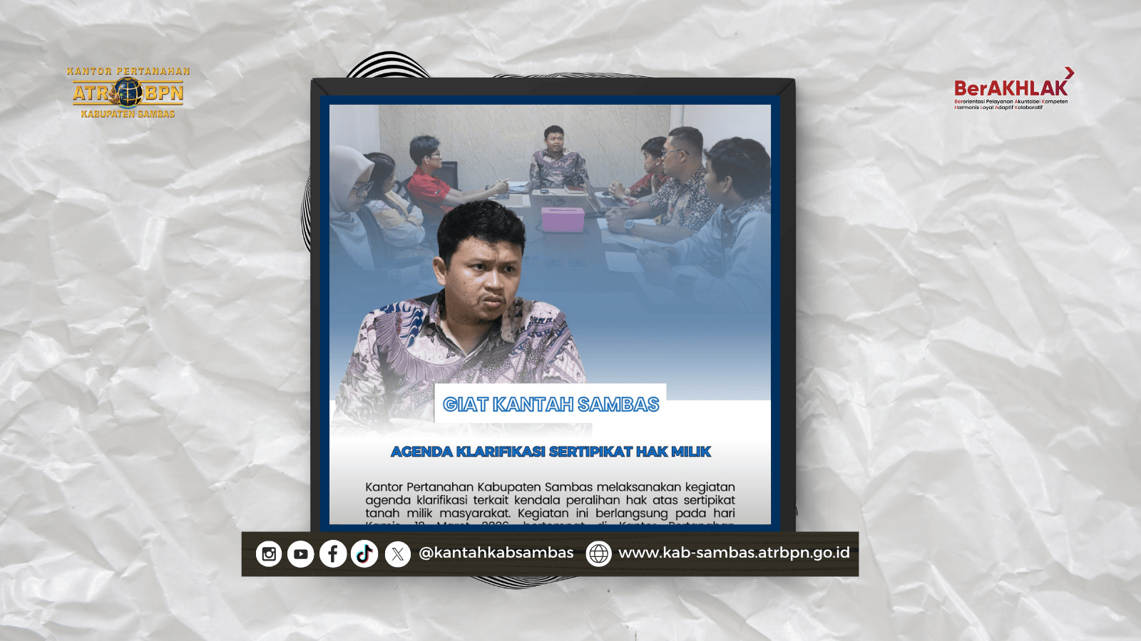 Agenda Klarifikasi Sertipikat Hak Milik