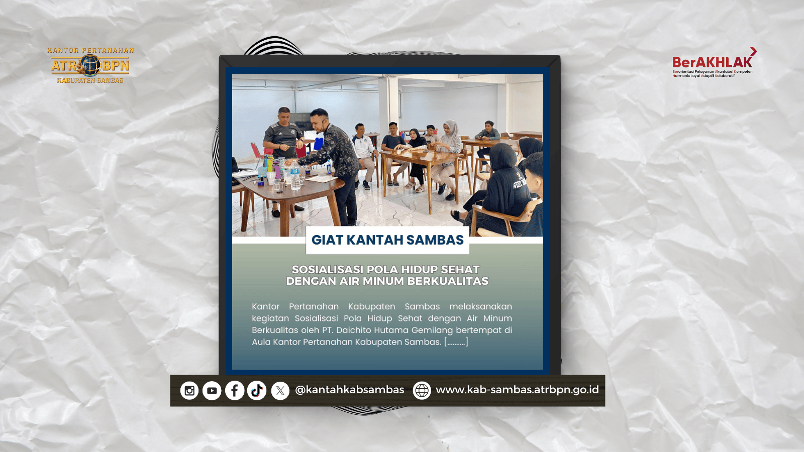 Sosialisasi Pola Hidup Sehat dengan Air Minum Berkualitas