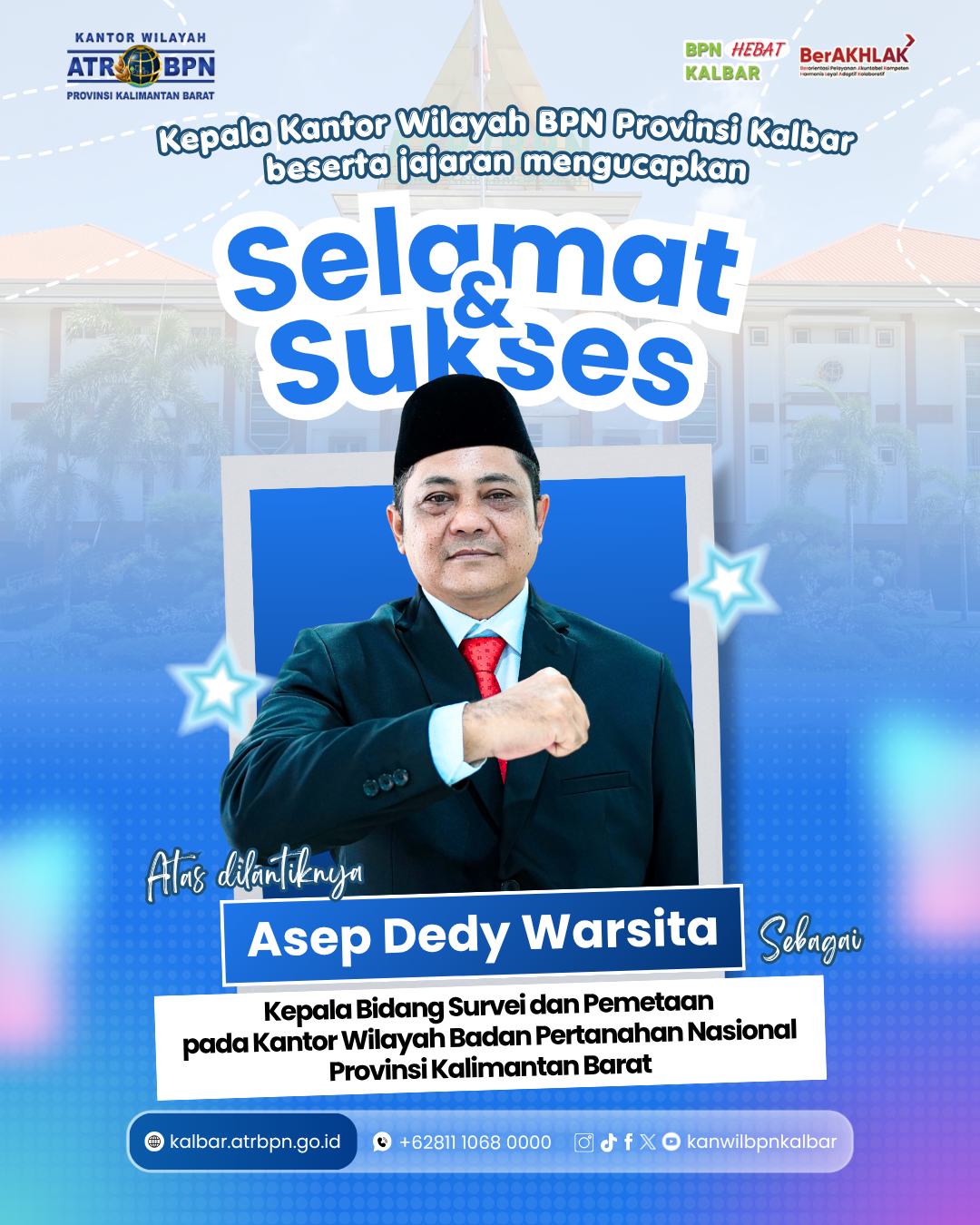 Asep Dedy Warsita Emban Amanah Baru di Kanwil BPN Kalbar