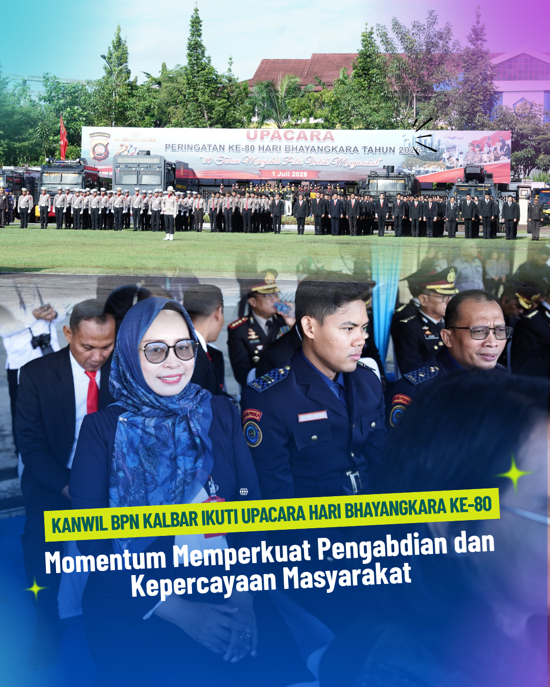 BPN Kalbar Hadiri Upacara Hari Bhayangkara ke-80 di Pontianak