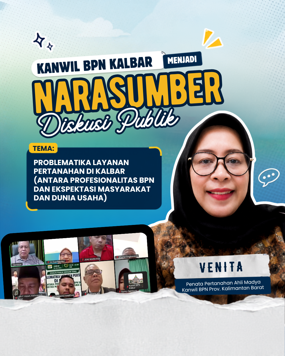 Kanwil BPN Kalbar Paparkan Transformasi Layanan Pertanahan dalam Diskusi Intelegensia KAHMI Kalbar